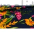 Kép 3/4 - Viszkóz selyem – Sötétk alapon bordűrös virág mintával