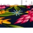 Kép 4/4 - Viszkóz selyem – Sötétk alapon bordűrös virág mintával