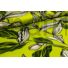 Kép 3/4 - Szatén selyem – Kivzöld alapon leveles mintával