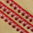 Kép 1/3 - Csipke szalag – Bordó, piros és mályva színű pamut csipke, 1,3cm