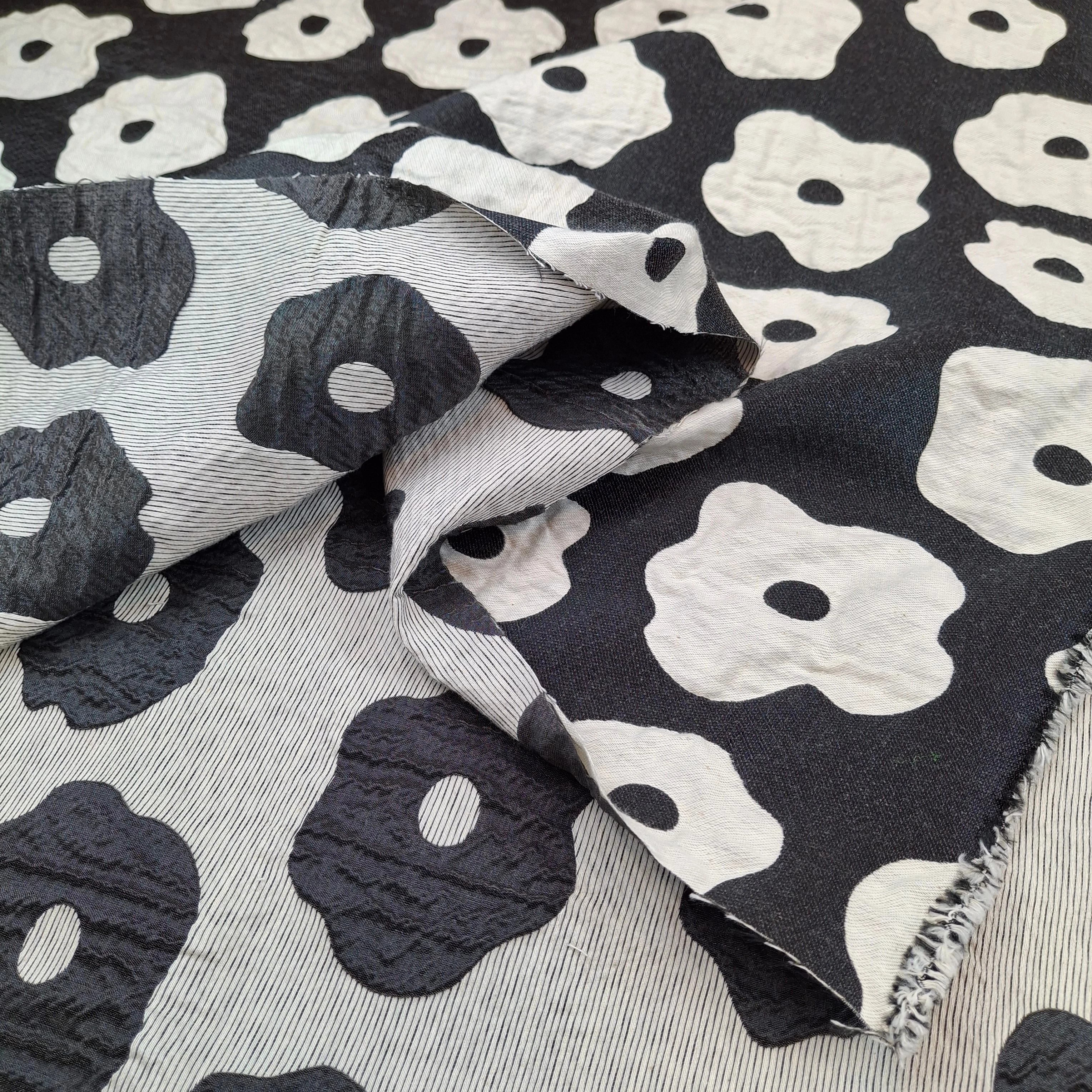 Pamut szövet – Virág mintával, kétoldalas