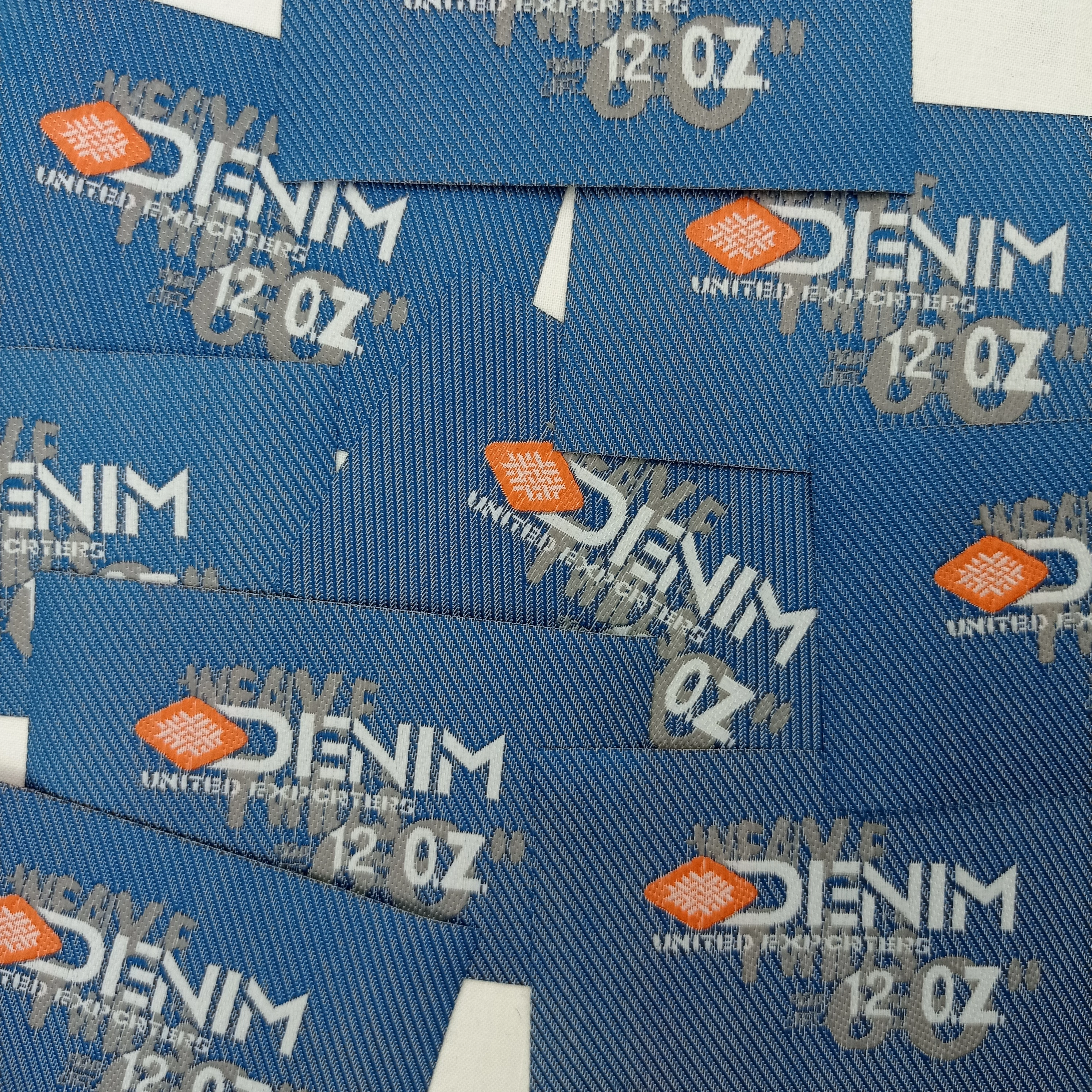 Vasalható ruhamatrica - Denim felirattal, kék