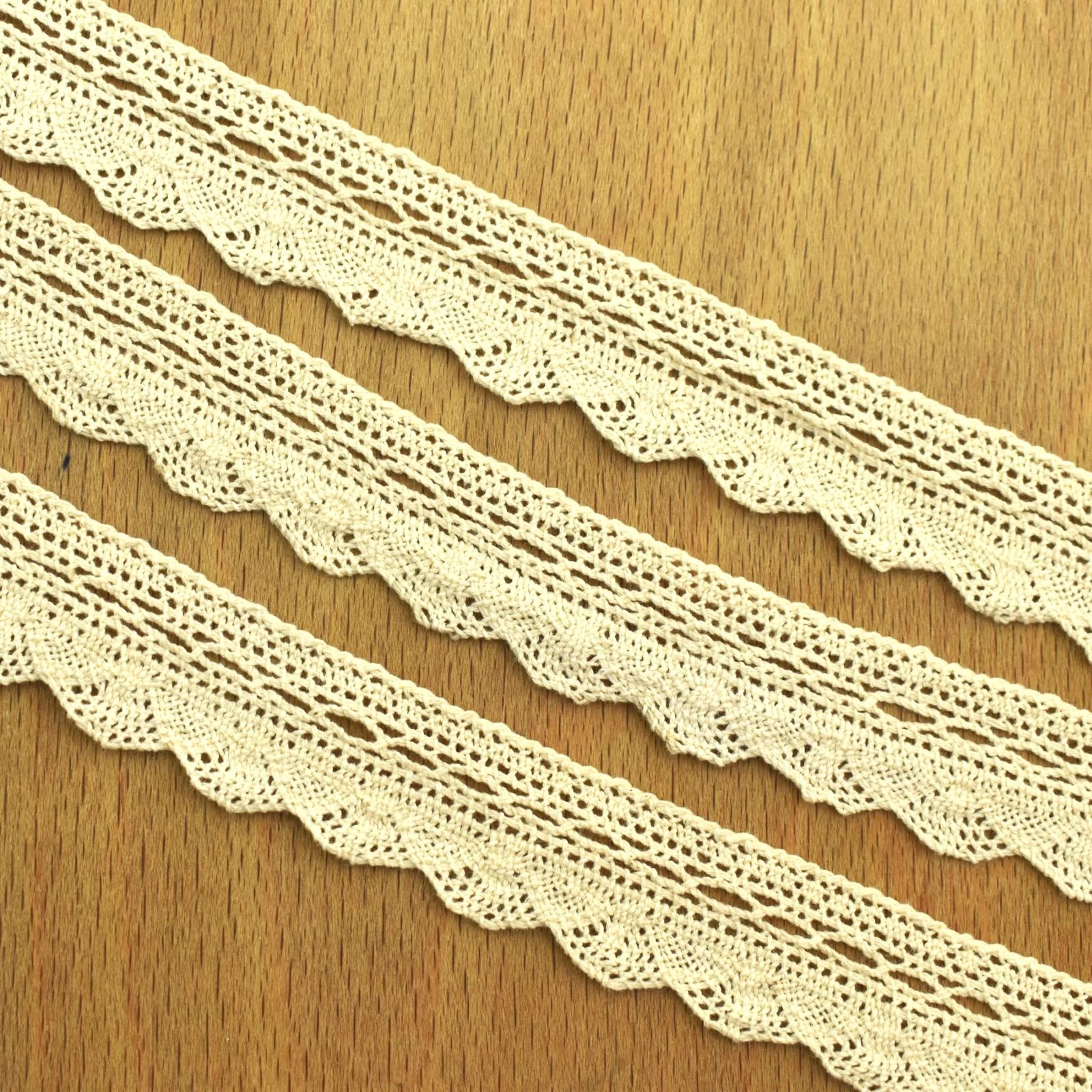Csipke szalag – Vajszínű pamut csipke(1255), 2,2cm