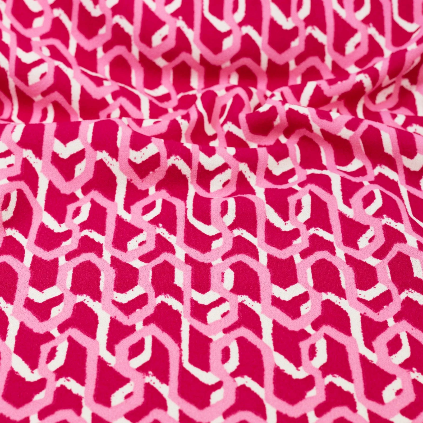 Scuba Crepe – Absztrakt mintával, pink