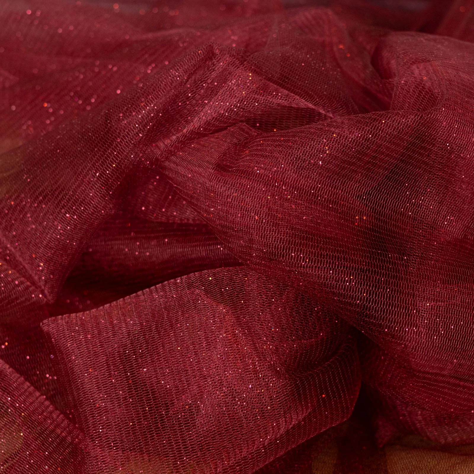 Csillogó,mesh tüll – Bordó színben, bordó glitterrel