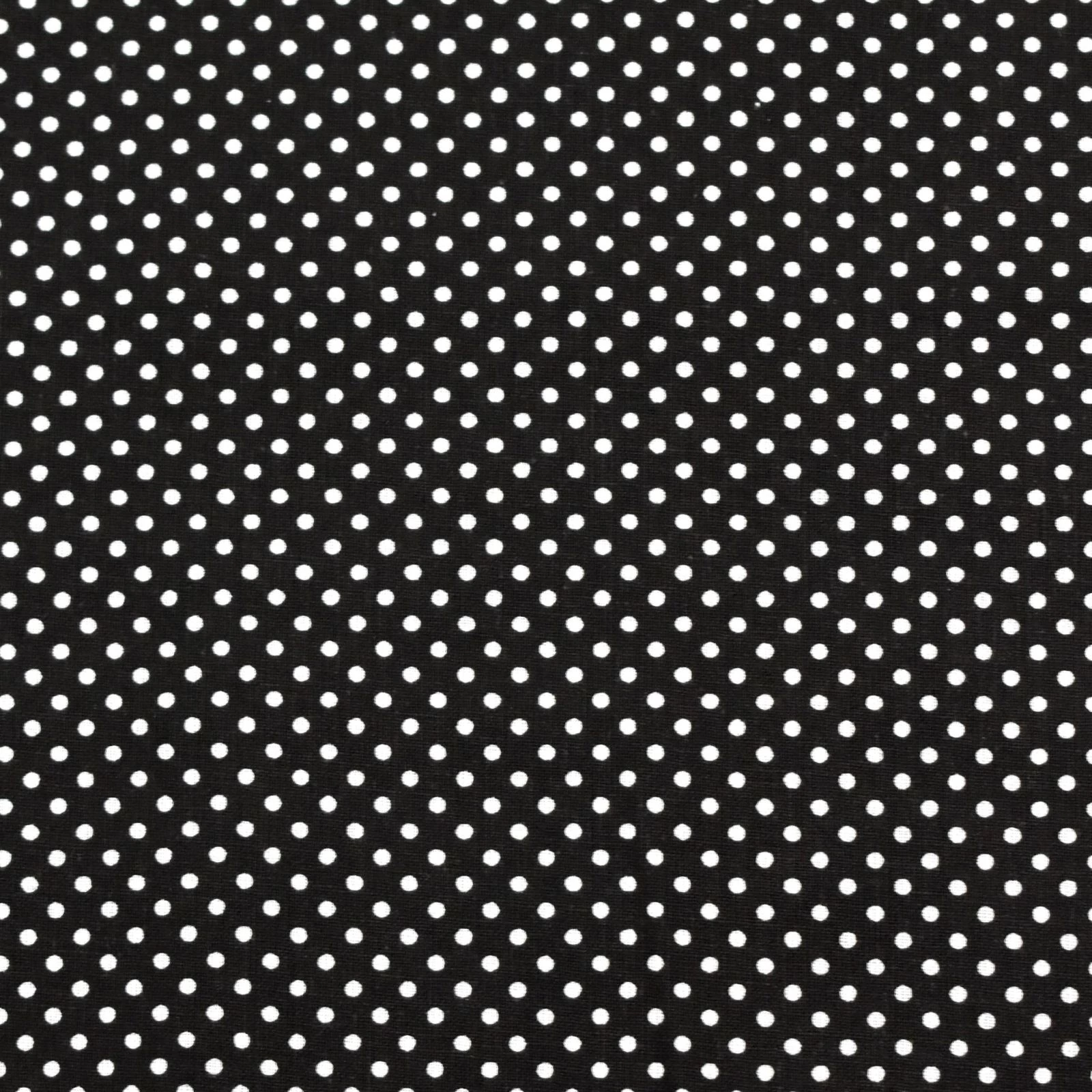 Pamutvászon – Fehér pöttyös, fekete, 2mm
