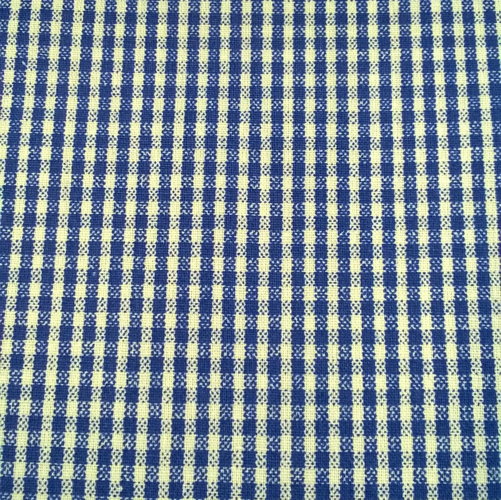 Pamutvászon – Kék-fehér apró kockás mintával