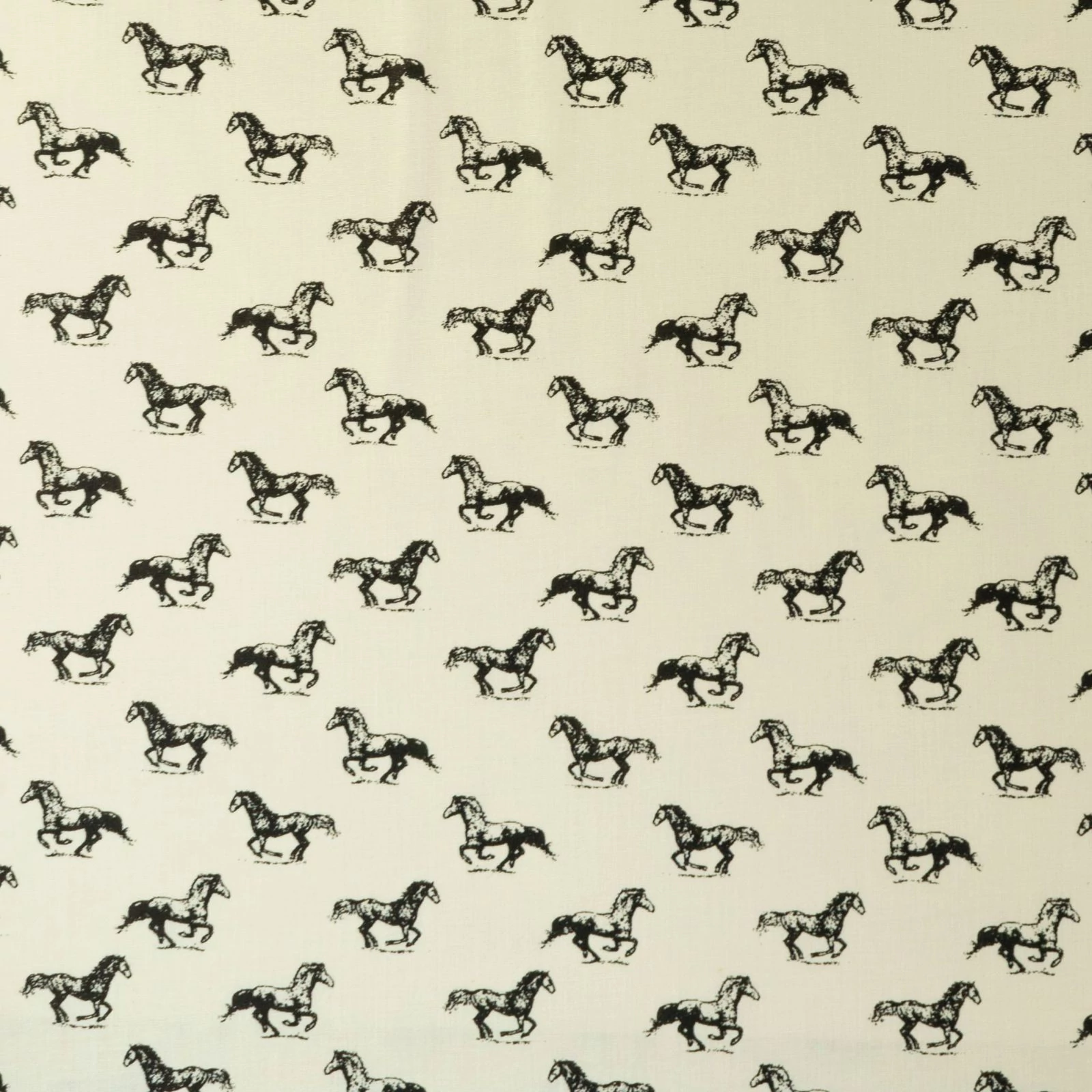 Pamutvászon – Fekete lovas mintával