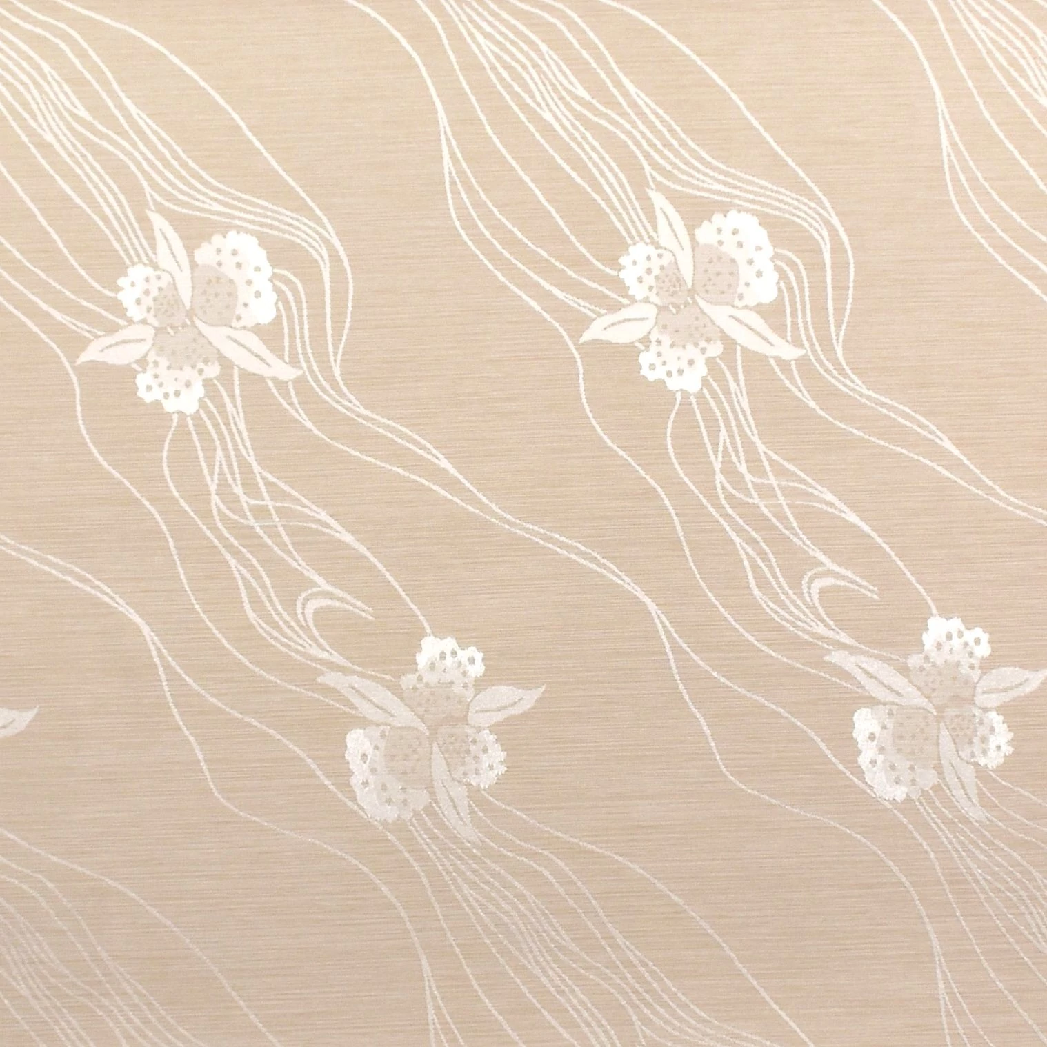 Jacquard szövet – Liliom mintával, bézs színben