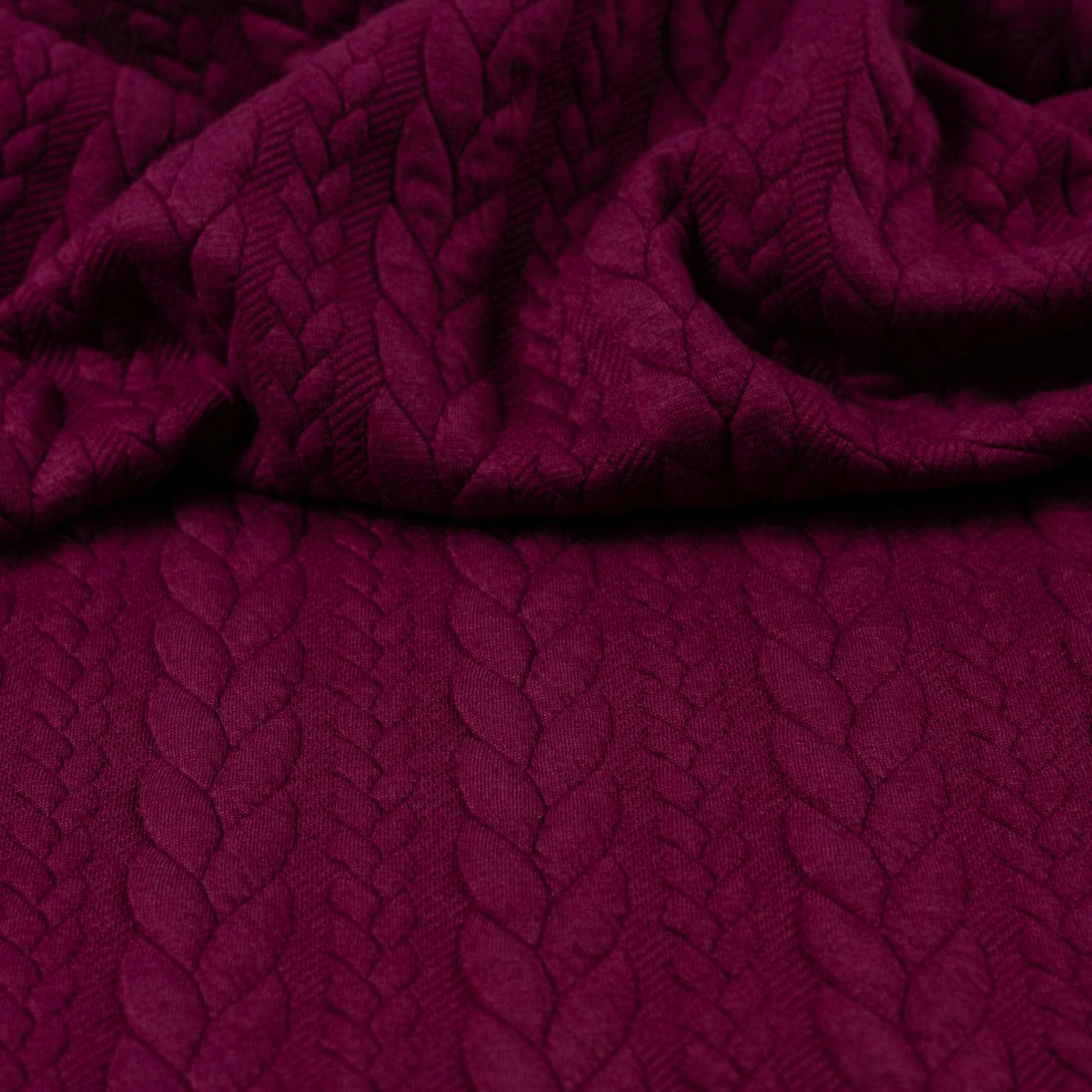Kötött kelme – Fonott jacquard mintával, püspöklila