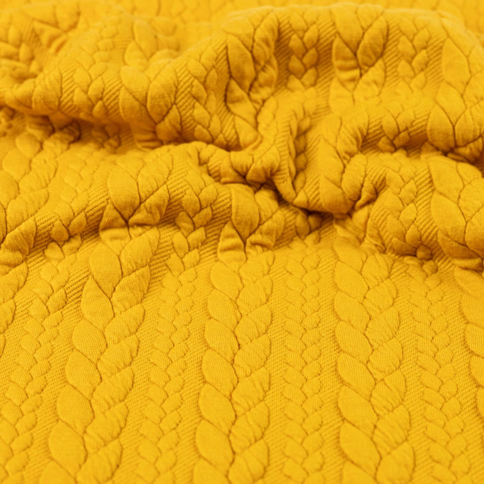 Kötött kelme – Fonott jacquard mintával, sárga